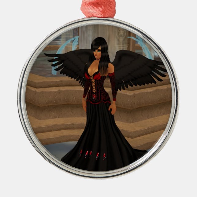 Ornamento De Metal Ornament redondo Dark Angel Love (Frente)