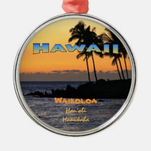 Ornamento De Metal Ornamento: Crepúsculo em Waikoloa (círculo