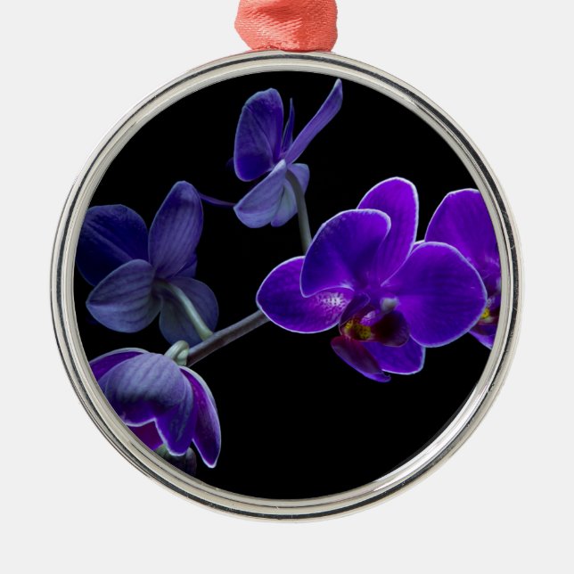 Ornamento De Metal Orquídea azul (Frente)