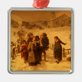 Ornamento De Metal Os Avalanche no inverno (por Gerolamo Induno)