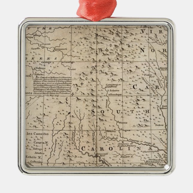 Ornamento De Metal Os Carolinas e a Geórgia (Frente)