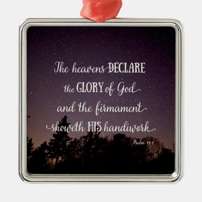Ornamento De Metal Os Céus Declaram a Glória de Deus (Frente)