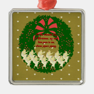 Ornamento De Metal Os Doze Dias da Coleção de Natal: Dia 11