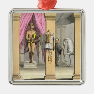 Ornamento De Metal Os estábulos do cavalo de Caligula, Incitata,