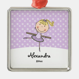 Ornamento De Metal Os flocos de neve roxos da bailarina