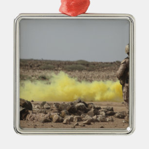 Ornamento De Metal Os fuzileiros navais fornecem a segurança