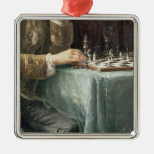 Ornamento De Metal Os jogadores de xadrez, 1887