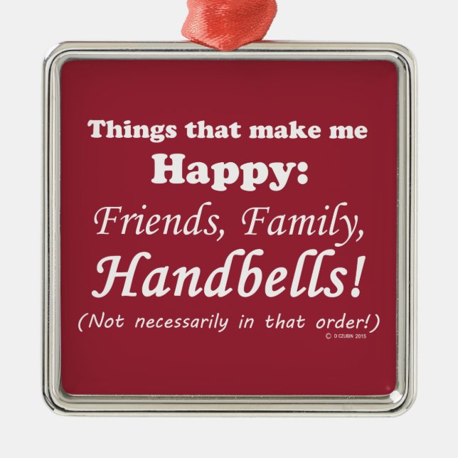 Ornamento De Metal Os lençóis me fazem feliz (Frente)