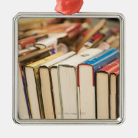 Os livros usados no rummage a venda