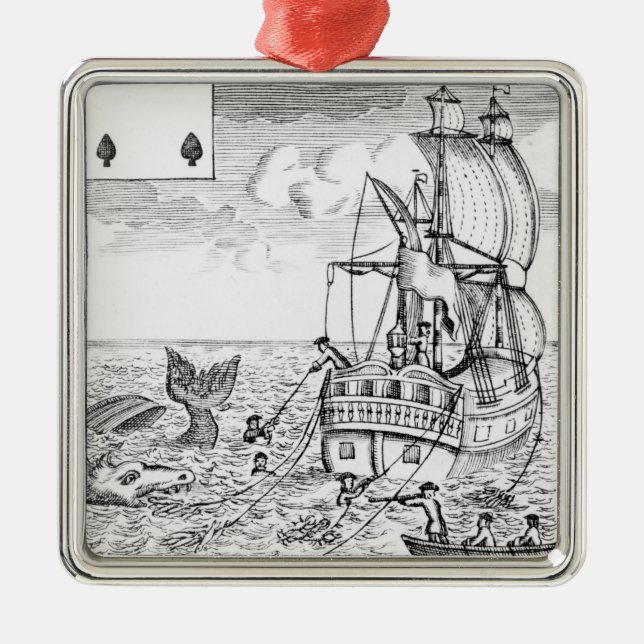 Ornamento De Metal Os peixes associam o cartão de jogo (Frente)