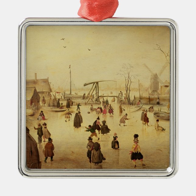 Ornamento De Metal Os prazeres do inverno (Frente)