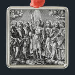 Ornamento De Metal Os Sete Arcanjos (M 034;Gravado)<br><div class="desc">Nesta gravação do céu por Hieronymus Wierx de c. 1600, o foco está nos Arcanjos. Os Sete Arcanjos, seus nomes inscritos em seus halos, são representados com seus atributos. Lendo da esquerda para a direita, os Arcanjos são os seguintes: Ruas. Raphael ("Deus cura") tem um pote de apotecário e segura...</div>