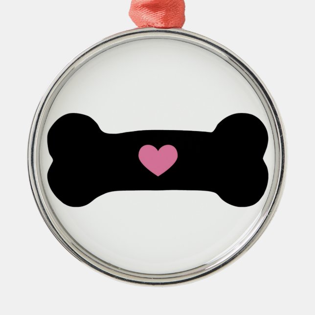 Ornamento De Metal Osso de cão (Frente)