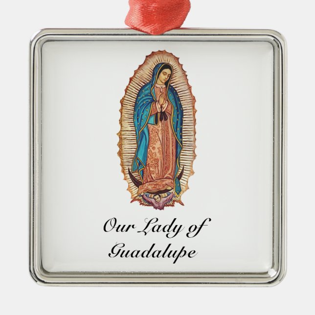 Ornamento De Metal Our Lady of Guadalupe Miraculous Tilma Fine Art (Frente)