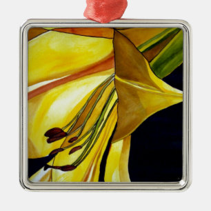 Ornamento De Metal Ouro Amarelo Esplendor Lily Arte original