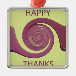 Ornamento De Metal Ouro de Ação de Graças Feliz design.png