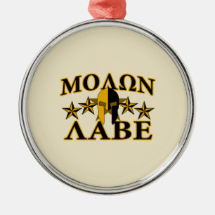 Ornamento De Metal Ouro de capacete do guerreiro Molon Labe Spartan