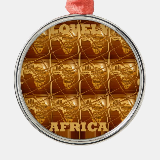 Ornamento De Metal Ouro Impressão do mapa africano maravilhoso (Frente)