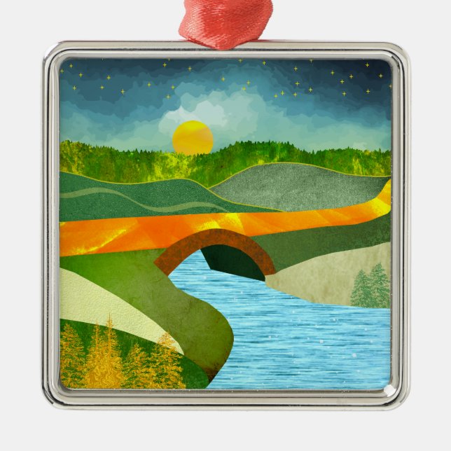 Ornamento De Metal Ouro Road (Frente)