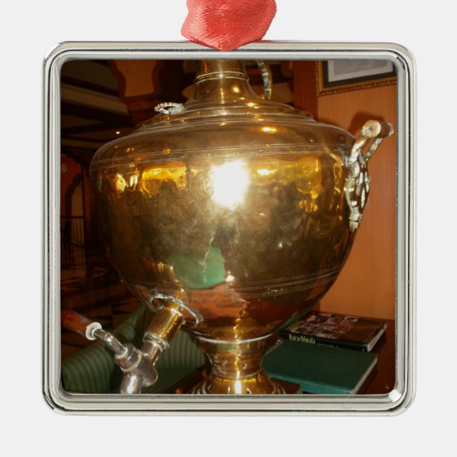 Ornamento De Metal Ouro Vintage Tea Pote Wall Art & Impressão (Frente)