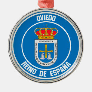 Ornamento De Metal Oviedo Round Emblem
