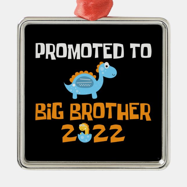 Ornamento De Metal Ovo De Dinossauro Promovido Ao Irmão Grande (Frente)