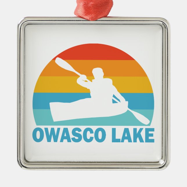 Ornamento De Metal Owasco Lake New York Kayak (Frente)