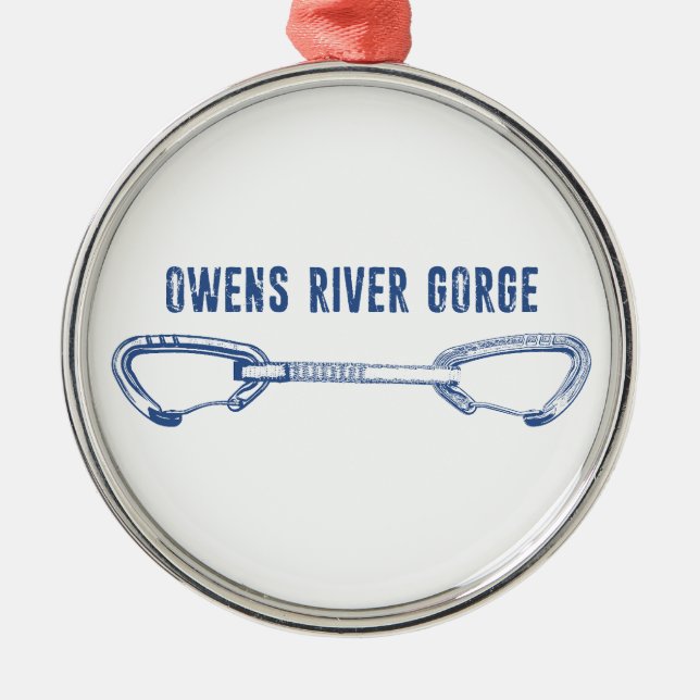 Ornamento De Metal Owens River Gorge Rock Climbing Quickdraw (Frente)