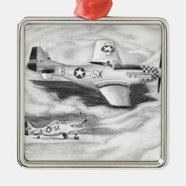 Ornamento De Metal (P-51) Mustang (Frente)