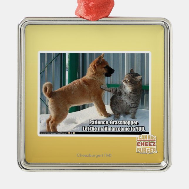 Ornamento De Metal Paciência, gafanhoto (Frente)