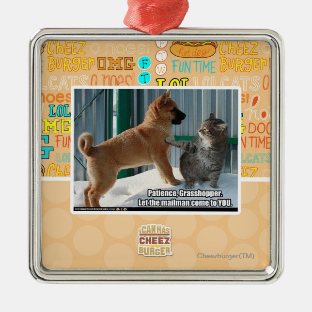 Ornamento De Metal Paciência, gafanhoto (Frente)