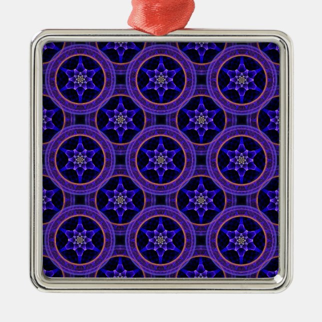 Ornamento De Metal Padrão Abstrato Floral Moderno Boho Elegante #505 (Frente)