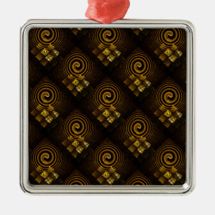 Ornamento De Metal Padrão de Arte Abstrata Boho Elegante Moderno Dour