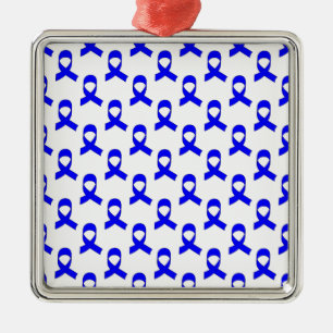 Ornamento De Metal Padrão de fita azul