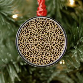Ornamento De Metal Padrão de Impressão do Leopardo Cute