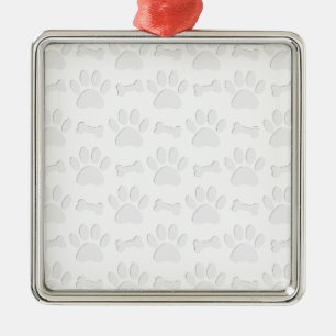 Ornamento De Metal Padrão de Patas e Ossos de Cachorro Recortados em 