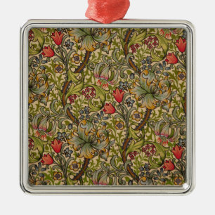 Ornamento De Metal Padrão Floral Antigo Lírio Dourado de William Morr