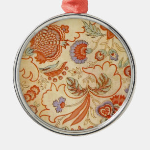 Ornamento De Metal Padrão Floral Antigo Paisley Chintz