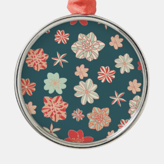 Ornamento De Metal Padrão Floral Sem Costura