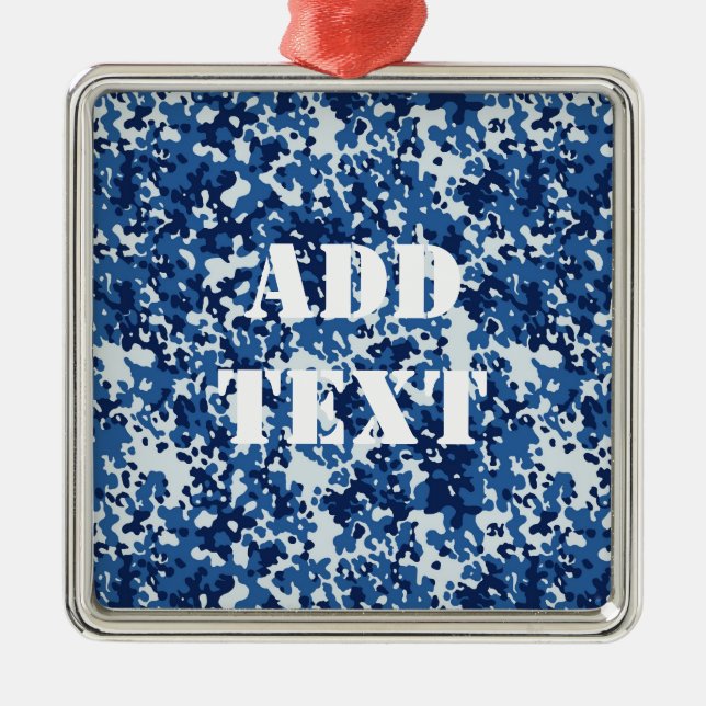 Ornamento De Metal Padrão Militar Azul Digital (Frente)