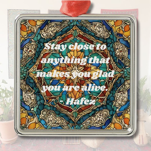 Ornamento De Metal Padrão Mosaico de Vidro Escondido Personalizado Pr (Custom Stained Glass Mosaic Pattern Iranian Gifts)