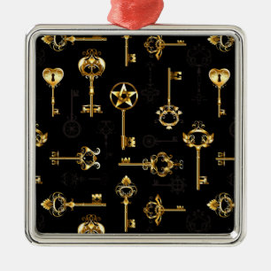 Ornamento De Metal Padrão sem falhas com chaves de Ouro