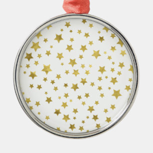 Ornamento De Metal Padrão Shimmery Goldstars Ouro
