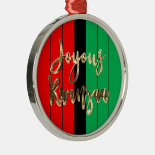 Ornamento De Metal Padrão Vermelho Negro Verde Strike Joyous Kwanzaa