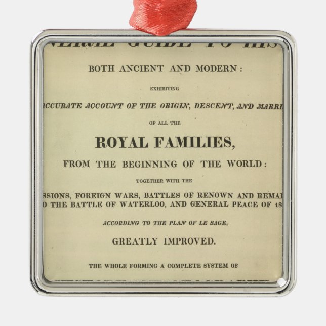 Ornamento De Metal Página de Título Completa Genealogica, Histórica (Frente)