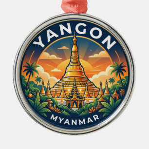 Ornamento De Metal Pagode Shwedagon Myanmar