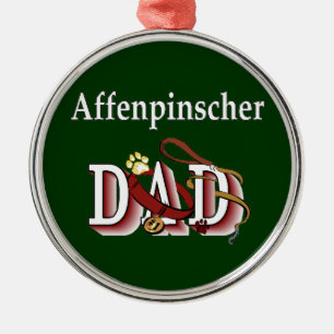 Ornamento De Metal Pai Affenpinscher