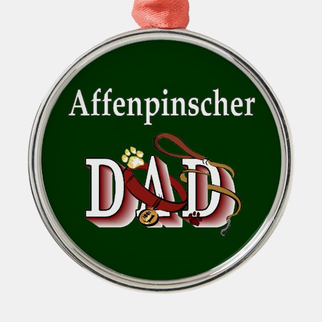 Ornamento De Metal Pai Affenpinscher (Frente)