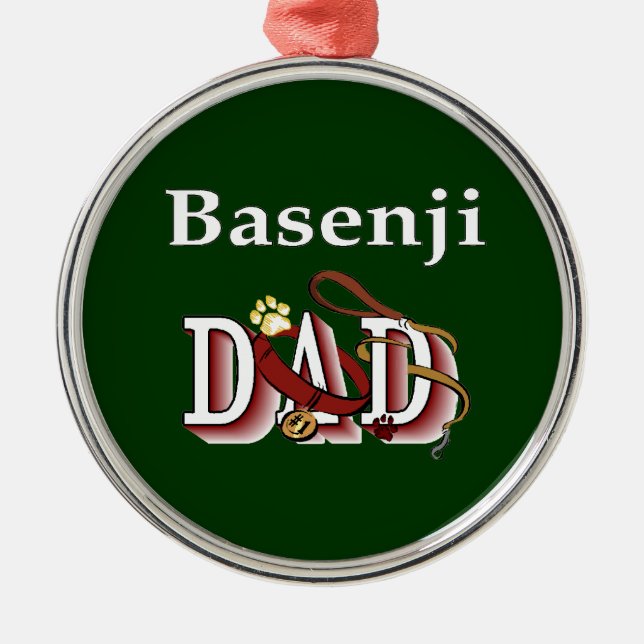 Ornamento De Metal Pai Basenji (Frente)