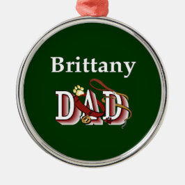 Ornamento De Metal Pai Brittany Spaniel